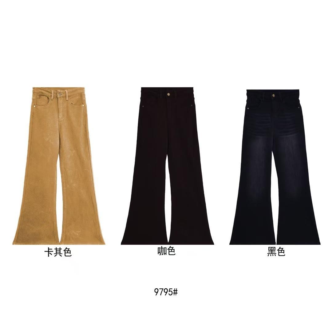 杨杨 美斯拉-9795繁花筒喇裤（配腰带）