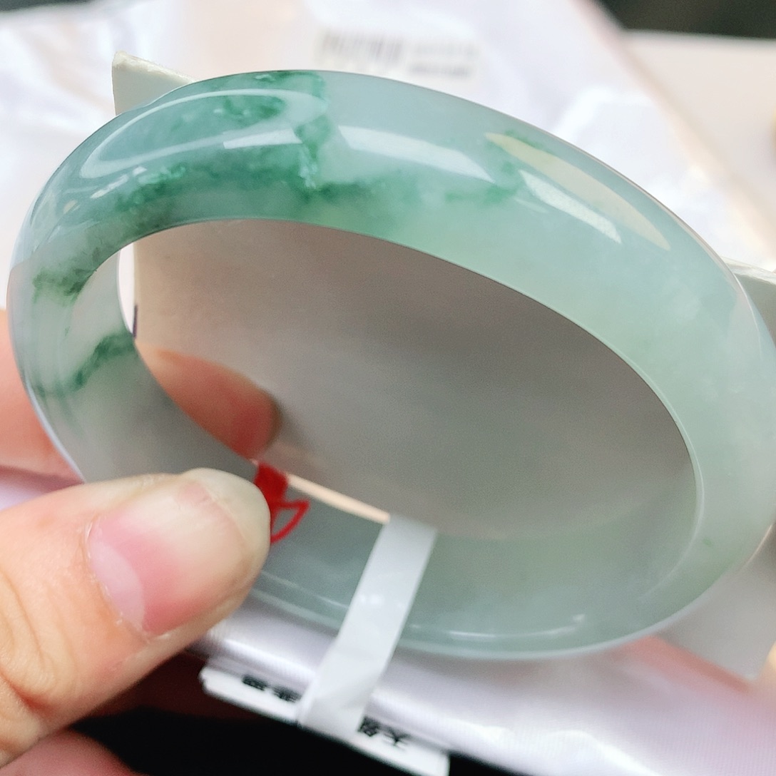 未镶嵌手镯（贵妃镯）翡翠132号纯天然A货翡翠冰胶兰花贵妃