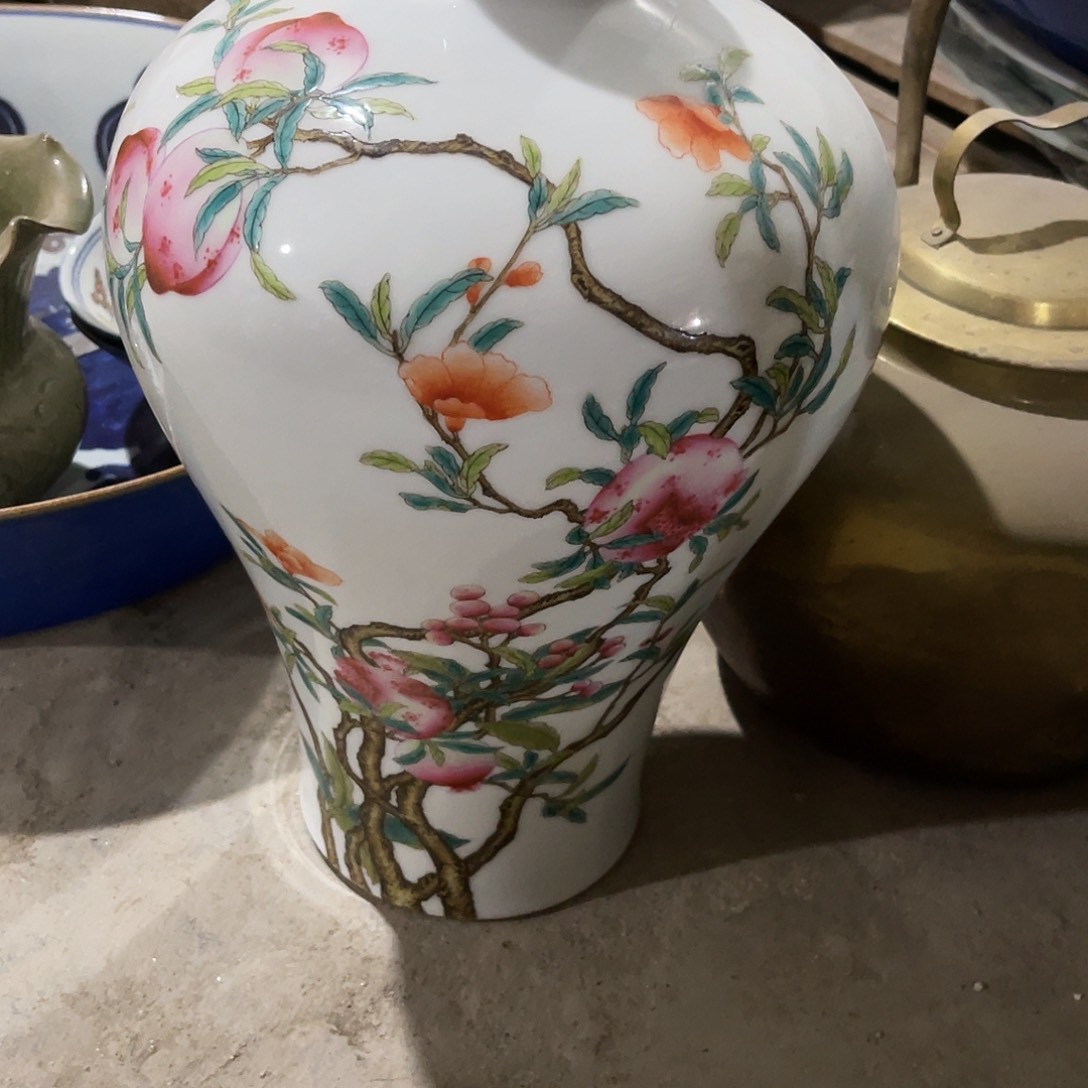 摆件吹**风梅瓶粉彩花瓶摆件1