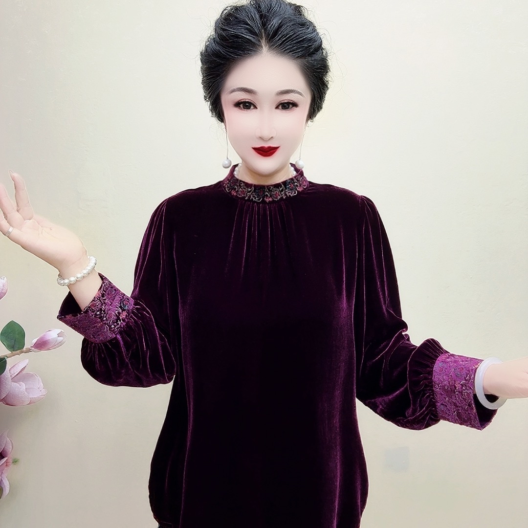 新款桑蚕丝新中式时尚经典立领苏绣小衫2256