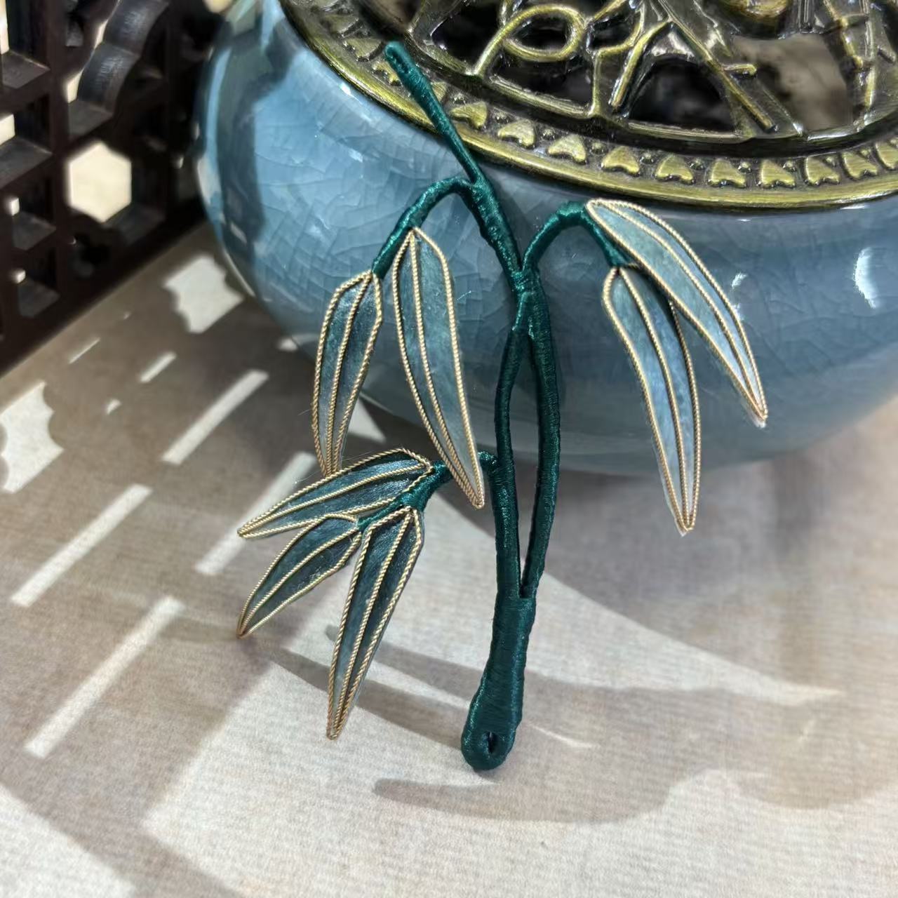 掐丝绒花少女风汉服旗袍牡丹荷发簪头饰簪发发饰中国风女原创设计