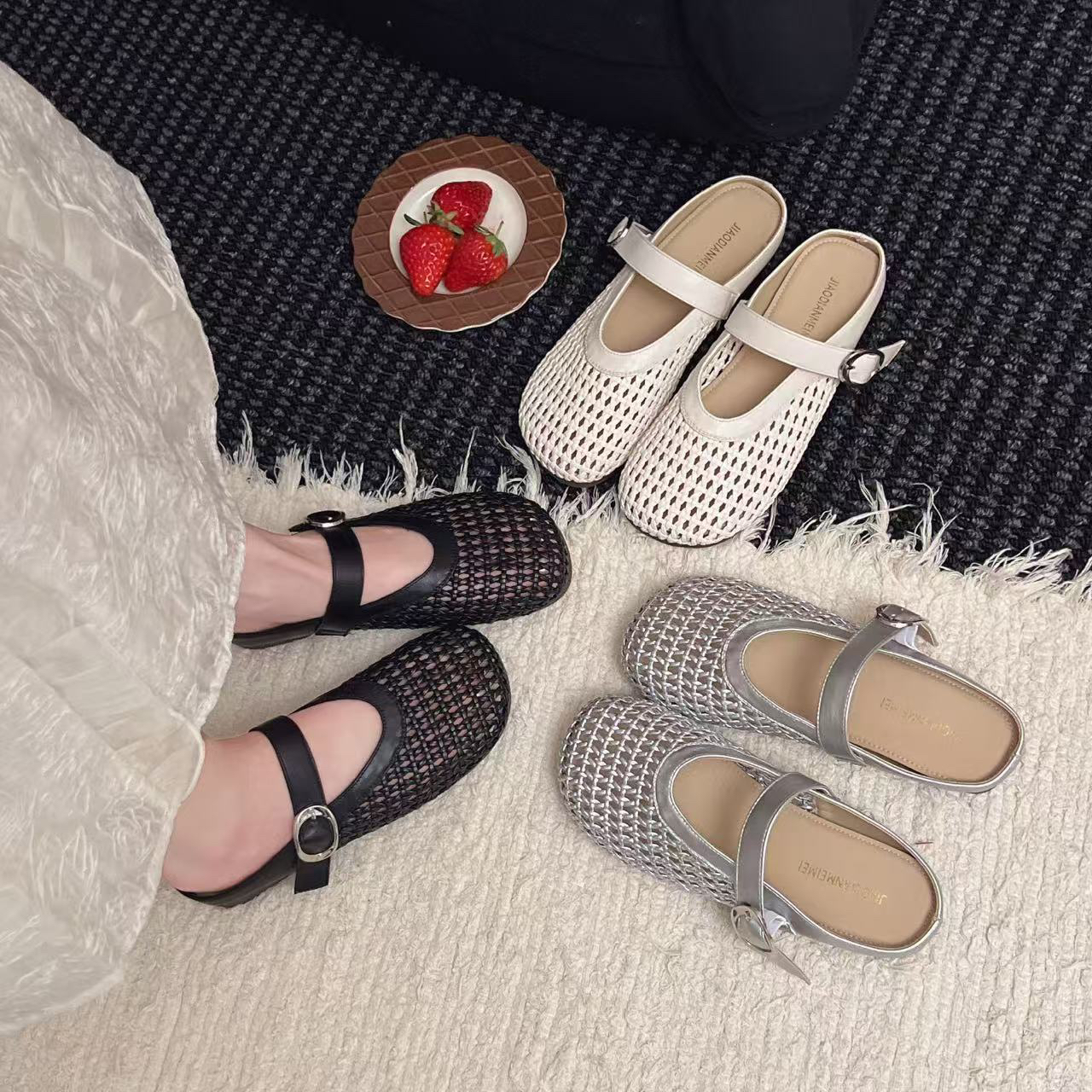 276女士夏季透网半拖鞋(偏小一码)