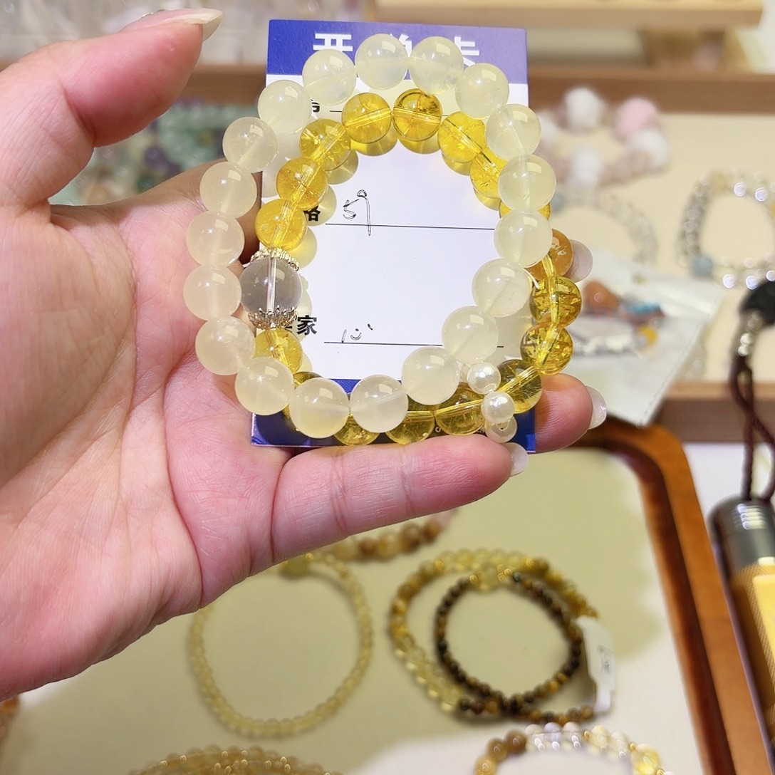 银S925镶嵌烟晶手链