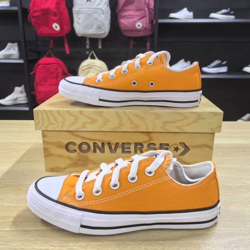 CONVERSE匡威AII Star经典长青男女落日橘橙色低帮帆布鞋A10312C