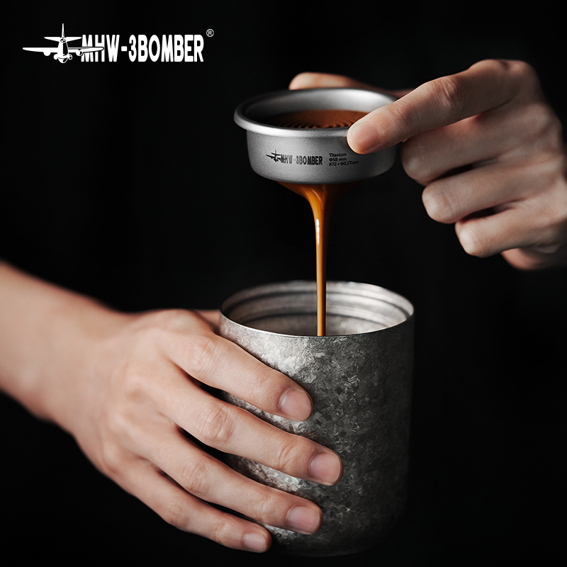 MHW-3BOMBER/轰炸机钛粉碗高速精密滤网18g直身无底纯钛58mm