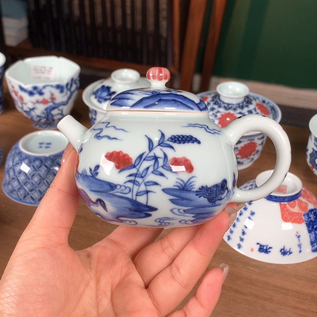阳春白雪 青花釉里红
