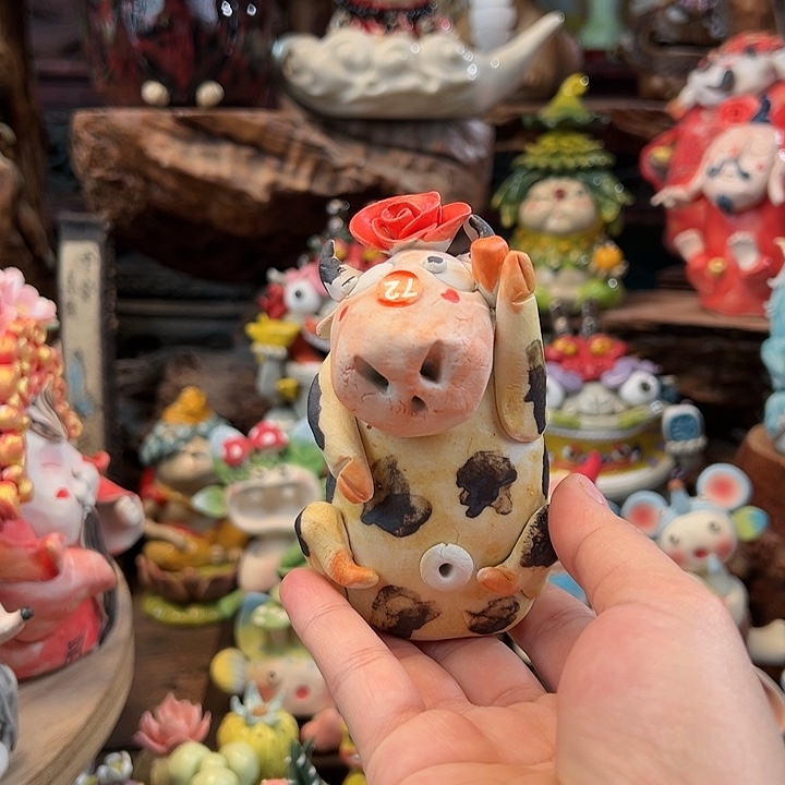 大***鸡陶摆件小镇青花每日有新品