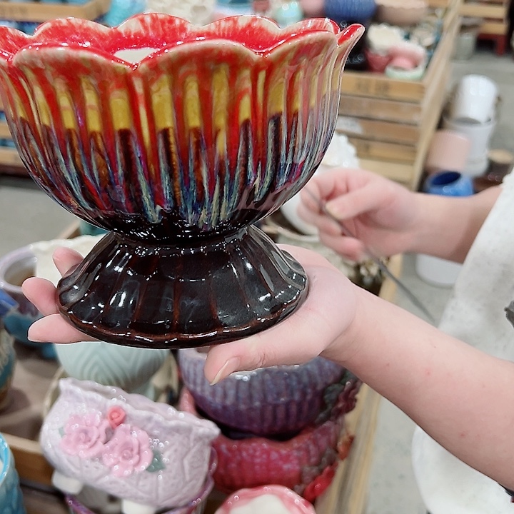 有孔.凑满10元发货多肉陶瓷花盆！