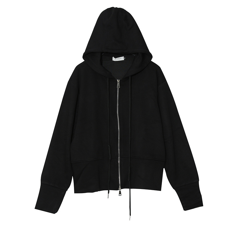 MJ159微胖大码韩版通勤风短款连帽短外套春 宽松遮肉上衣