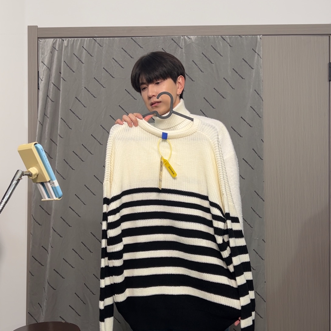 潮流时尚条纹毛衣l码