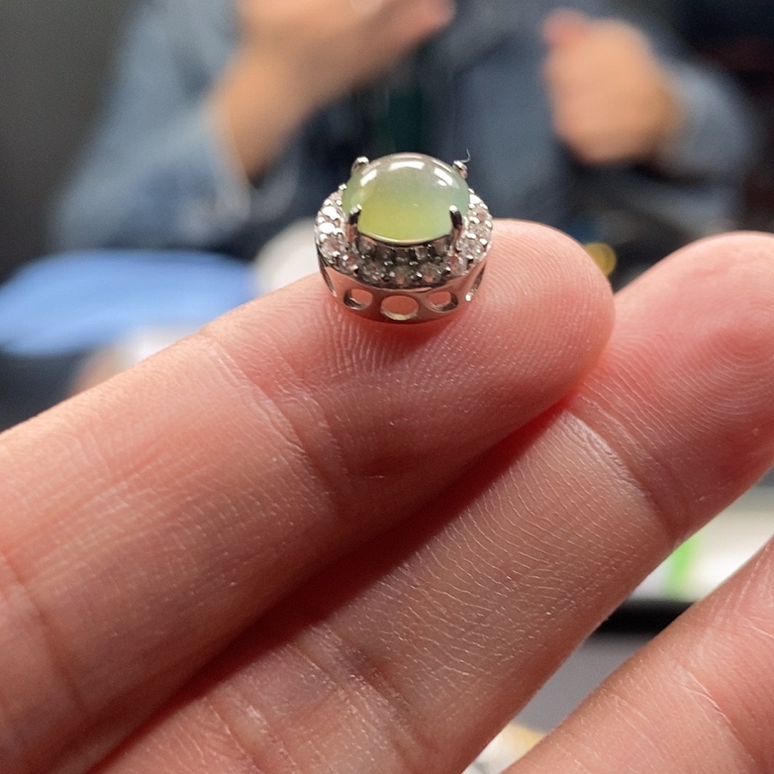 翡翠银S925镶嵌吊坠(不含链)