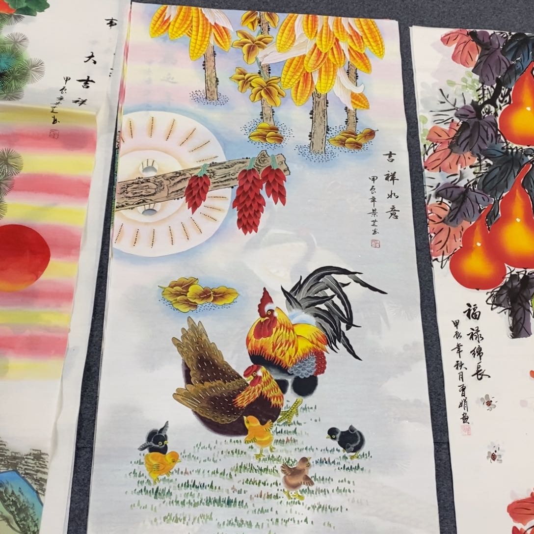 国画尺寸140✖️70四尺手绘工笔