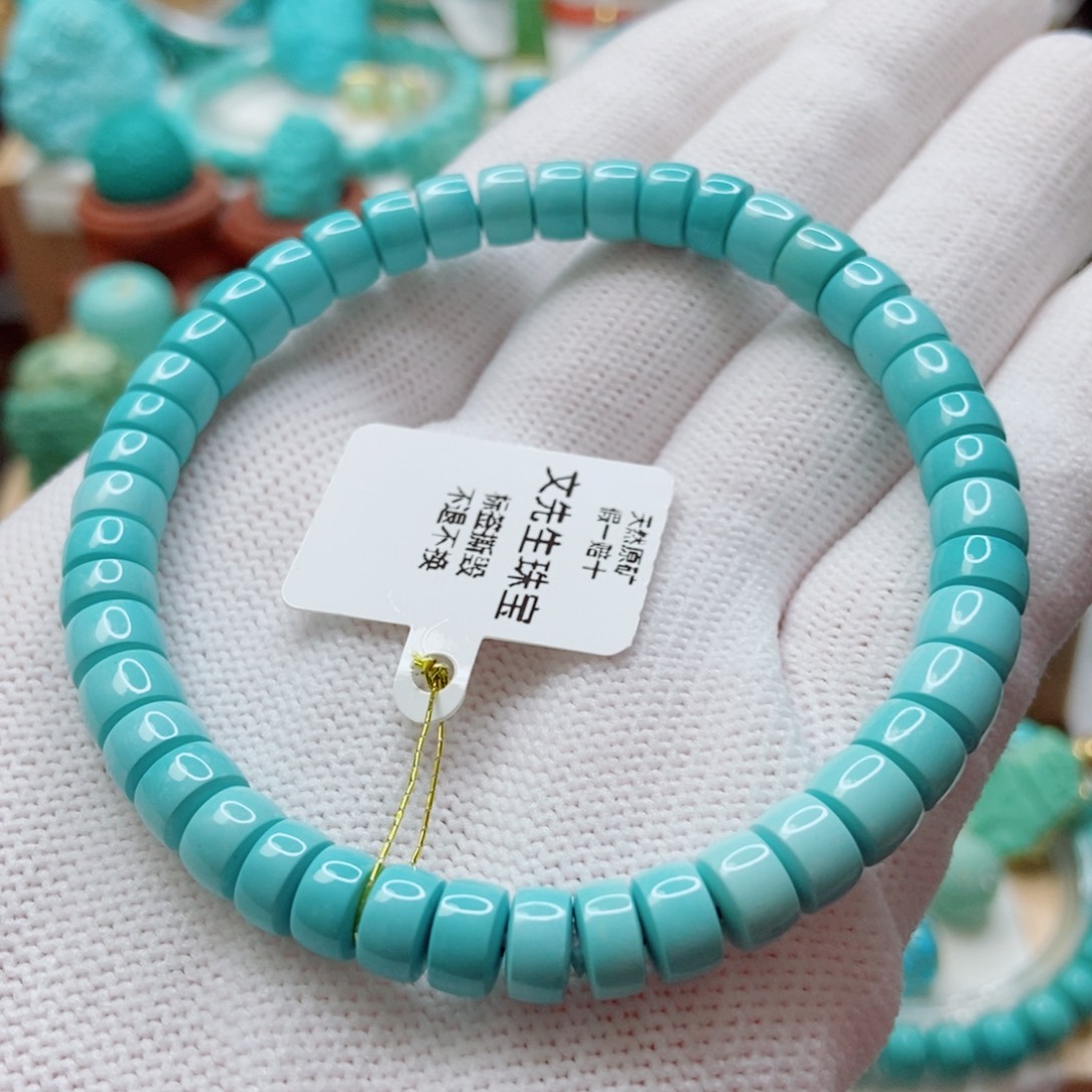 未镶嵌绿松石直切手串6.5mm