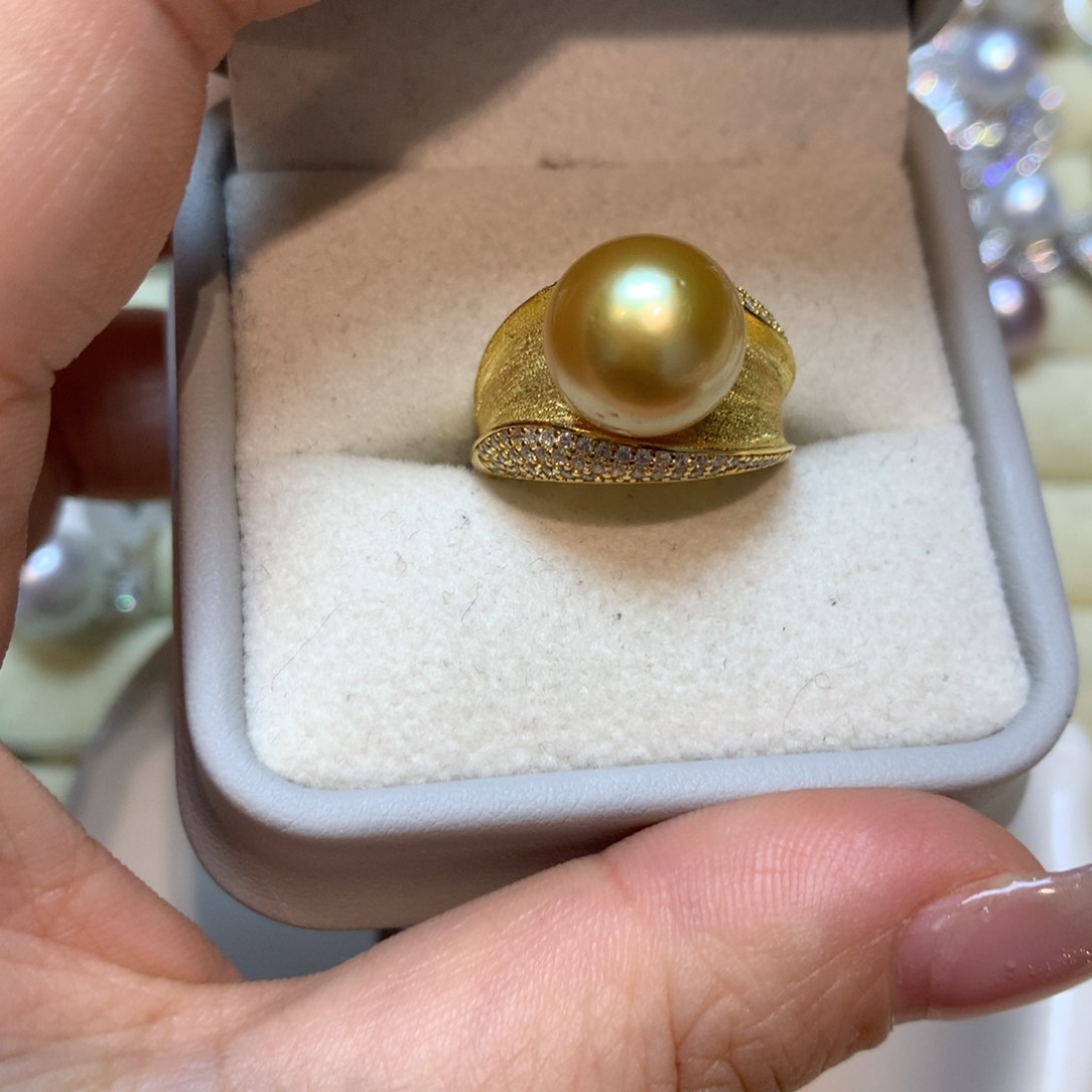 海水珍珠戒指银S925镶嵌