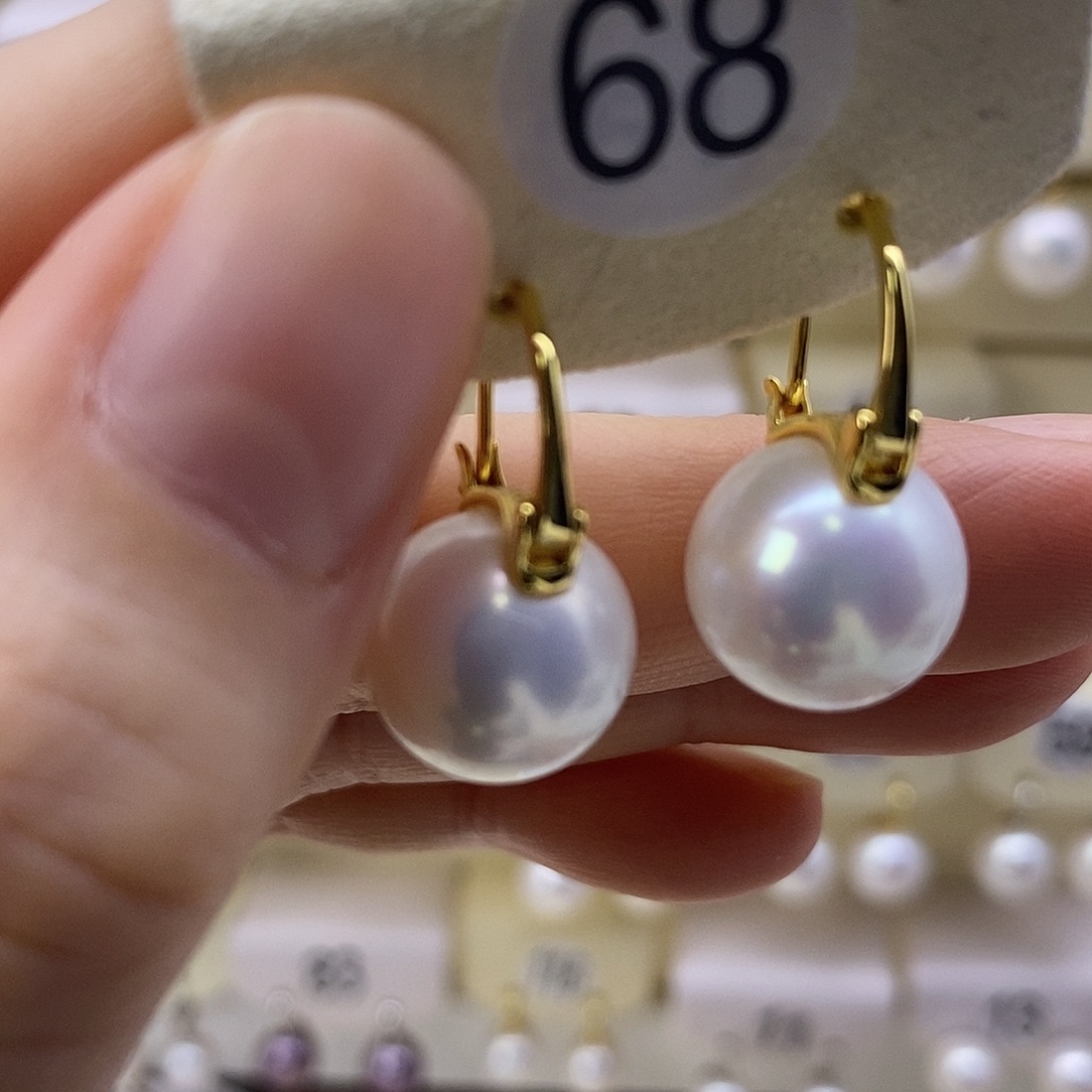 银S925镶嵌耳饰淡水珍珠