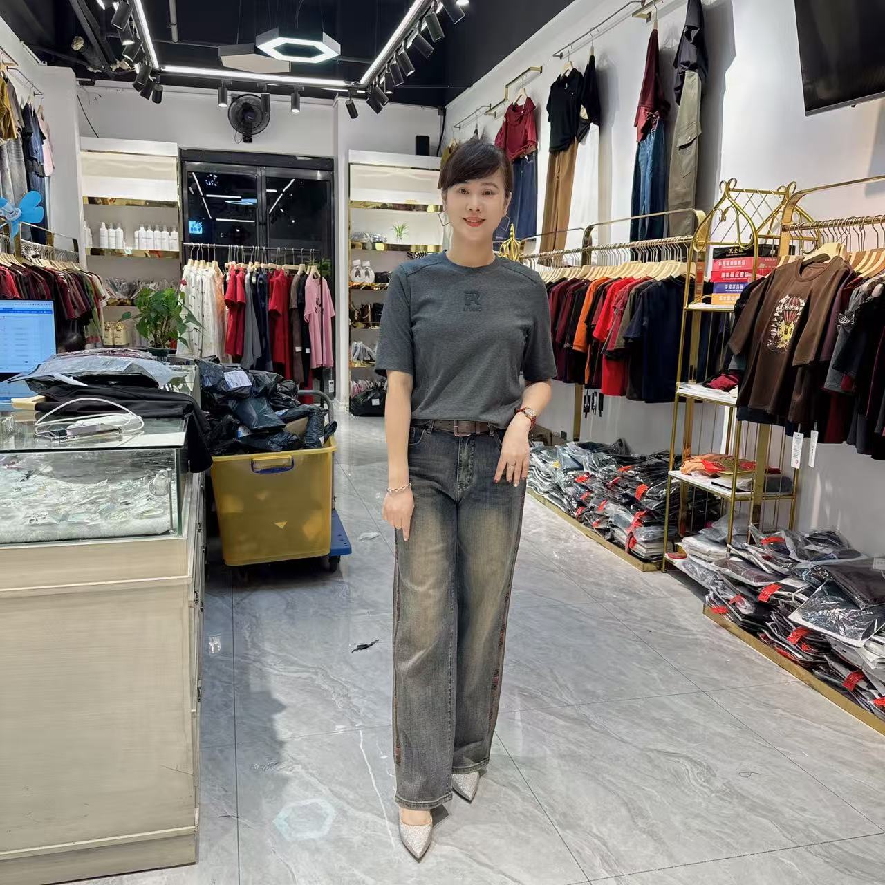 6-7886早秋牛仔裤99长