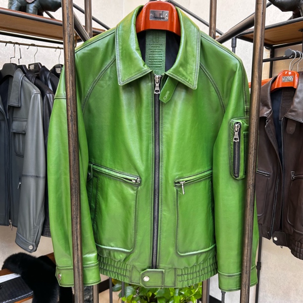 ZXT 男士真皮皮衣旧金山进口绵羊皮油蜡工艺复古做旧风格BB25509