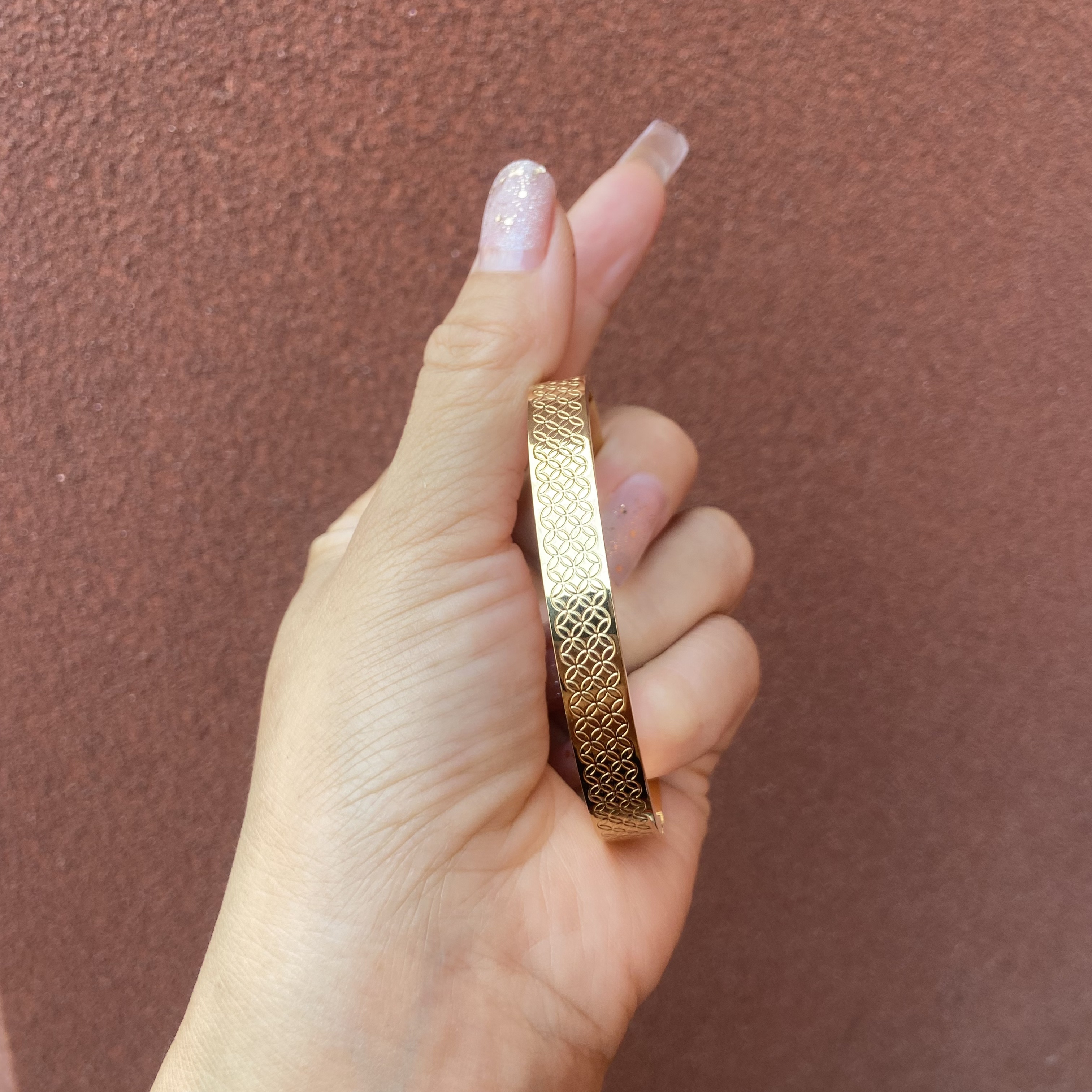 足银手镯 100-精工花纹手镯