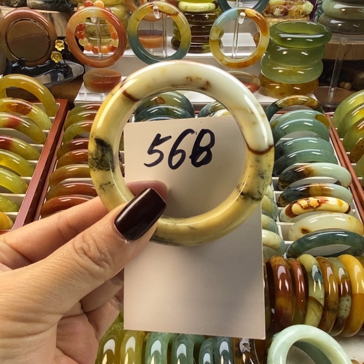 蛇纹石玉未镶嵌手镯50.5