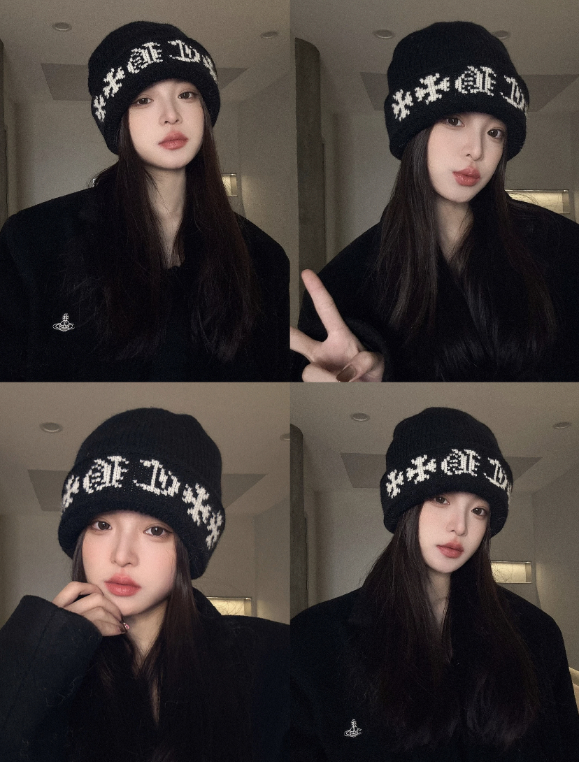 GXW2025SS 针织提花毛线冷帽