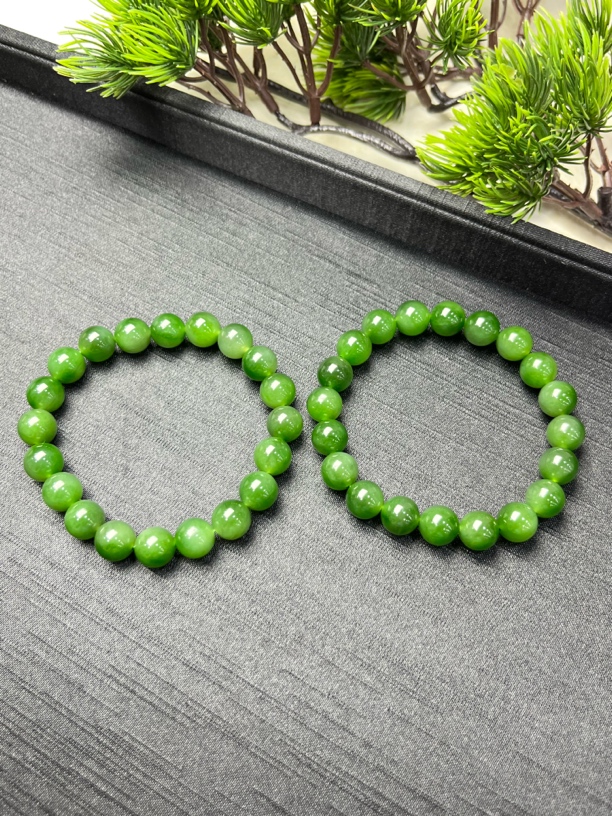 CXY1-和田玉碧玉手串9mm+多样性发其一