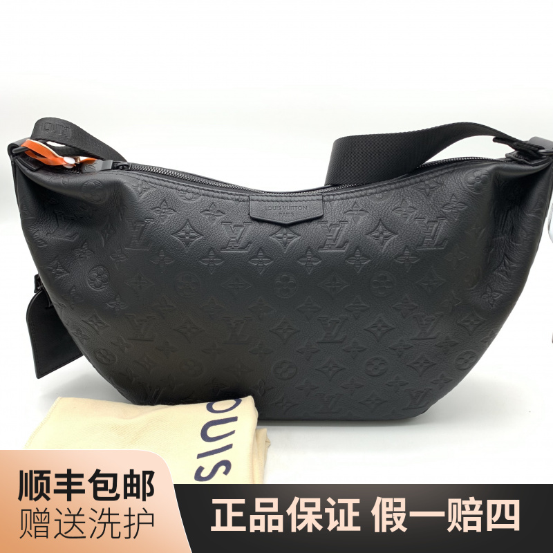 99新 LouisVuitton/路易威登 LV黑老花压印腰包（大）/10020301男包