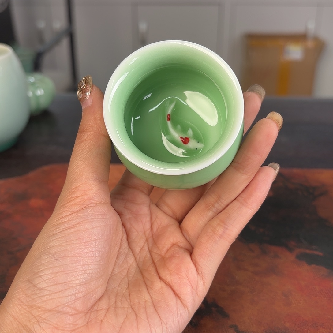 龙泉云间青瓷小米茶器