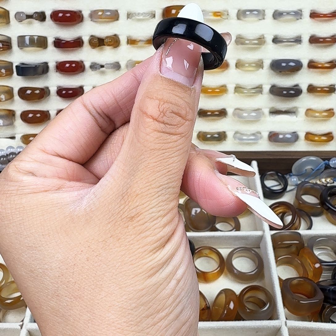 玛瑙/玉髓戒圈未镶嵌18圈