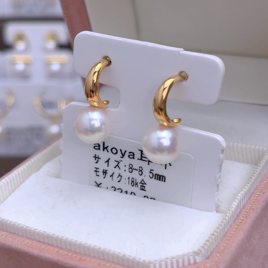 海水珍珠耳饰18K金镶嵌