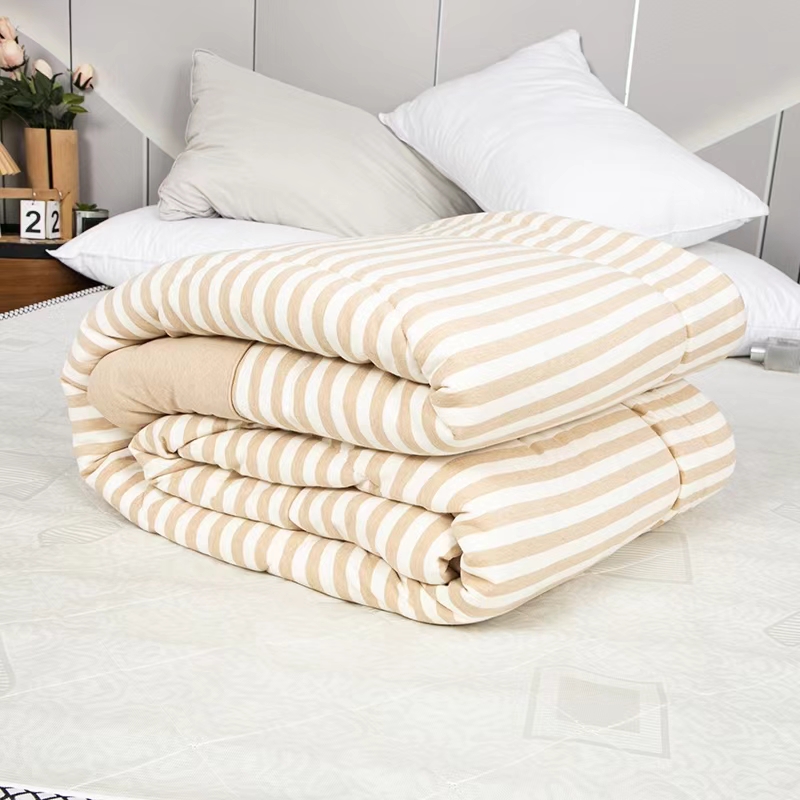 無印竹简彩棉夏被被子空调被夏凉被机洗纯棉四季针织棉双人双面