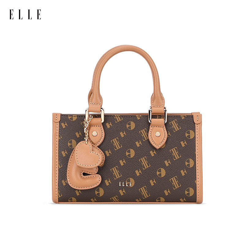 ELLE25年新款【琥珀流光】女士便携包百搭小托特女包老花通勤斜挎包
