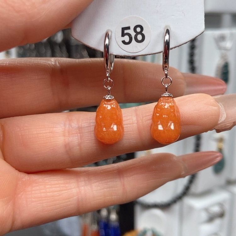 【闪购商品】翡翠耳饰银S925镶嵌优化处理