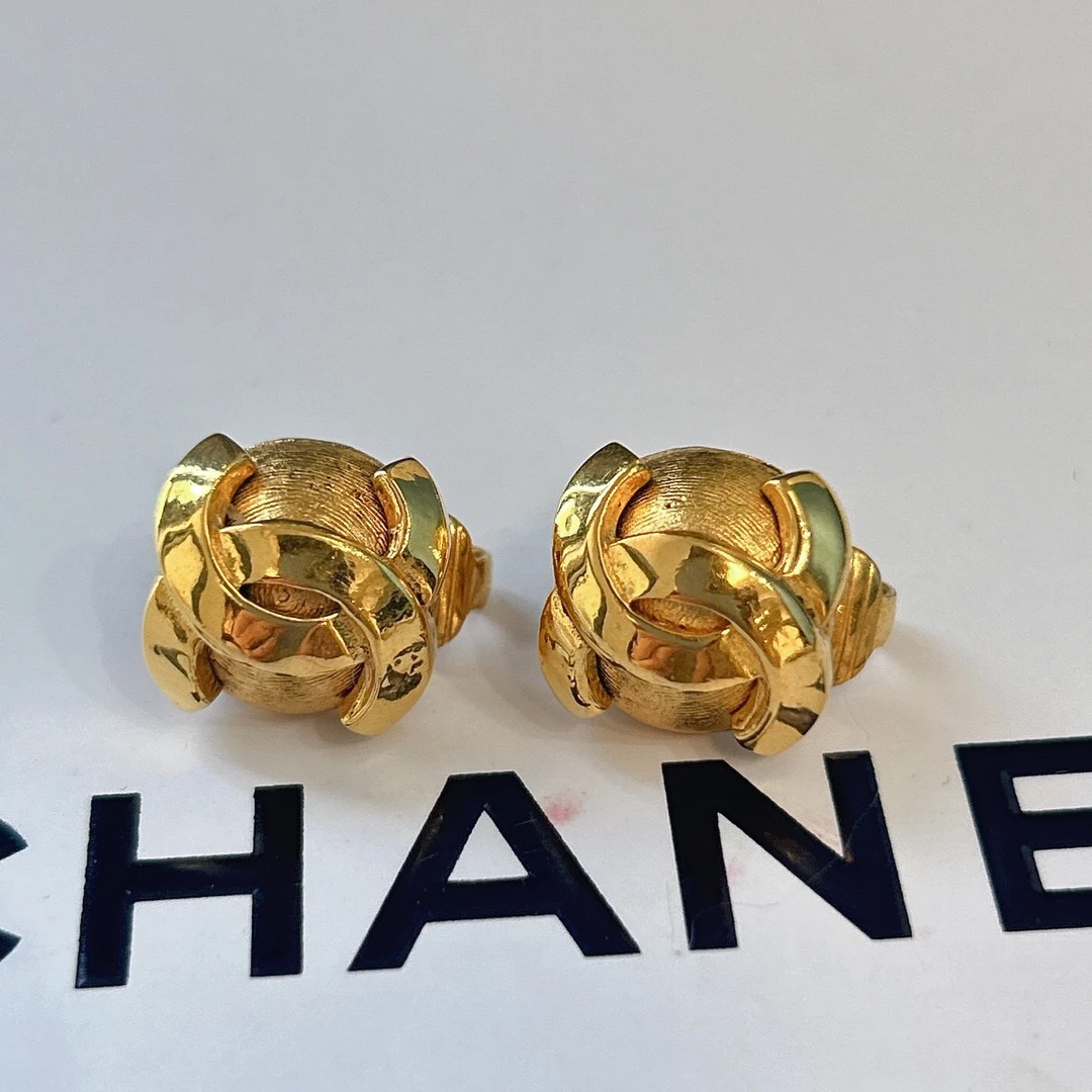 95新 Chanel/香奈儿 Chanel vintage香奈儿中古金豆耳夹