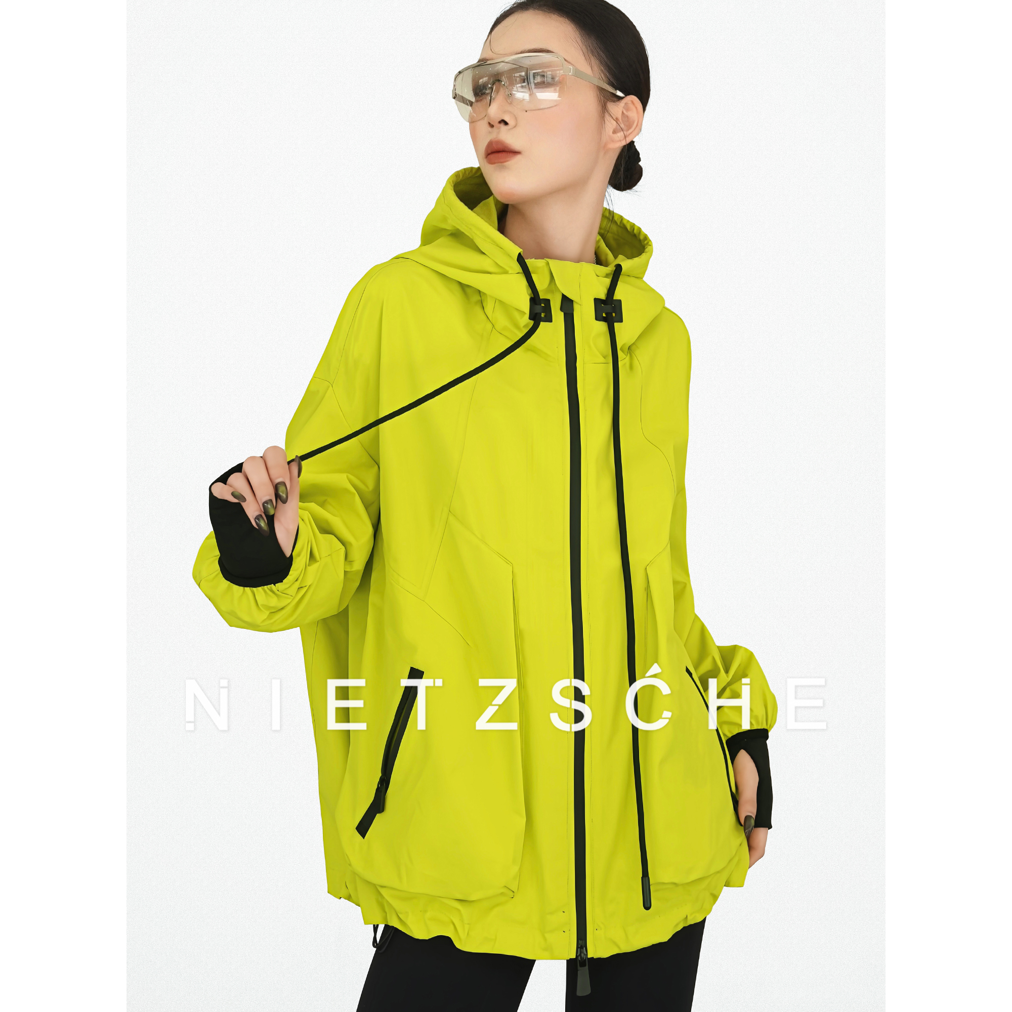 尼采 官方直营｜格桑冲锋衣｜三合一暗格纹户外连帽宽松外套71133