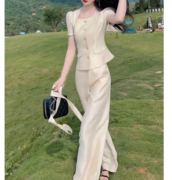 2025新款纯色套装女时尚休闲减龄气质女神范韩版FJ21408