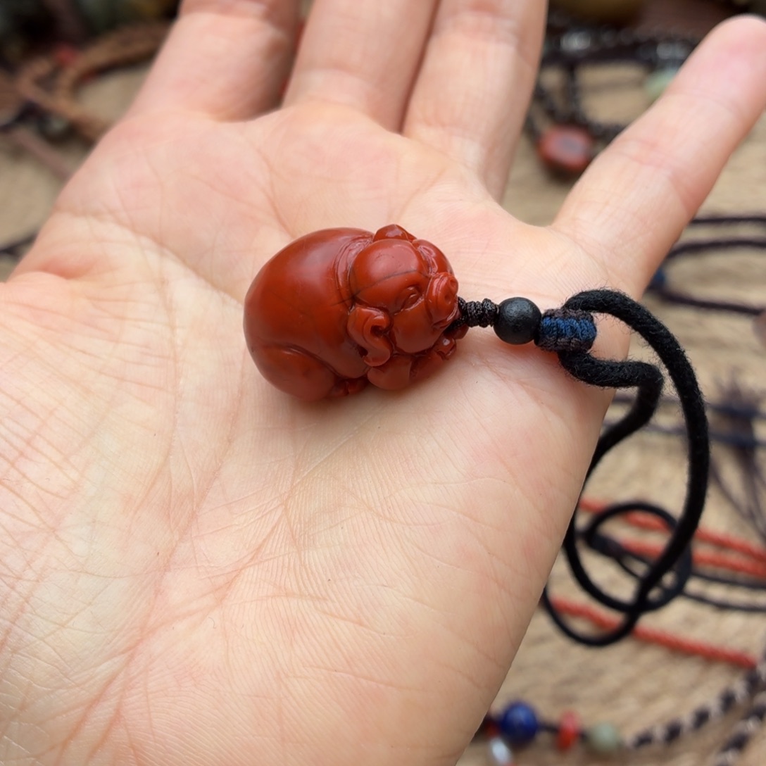 招***花南红玛瑙未镶嵌颈饰