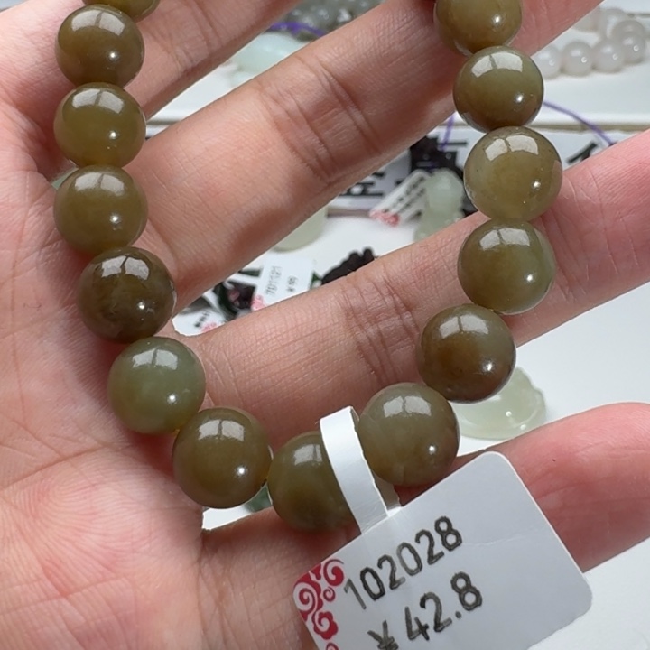和田玉手串未镶嵌柿****