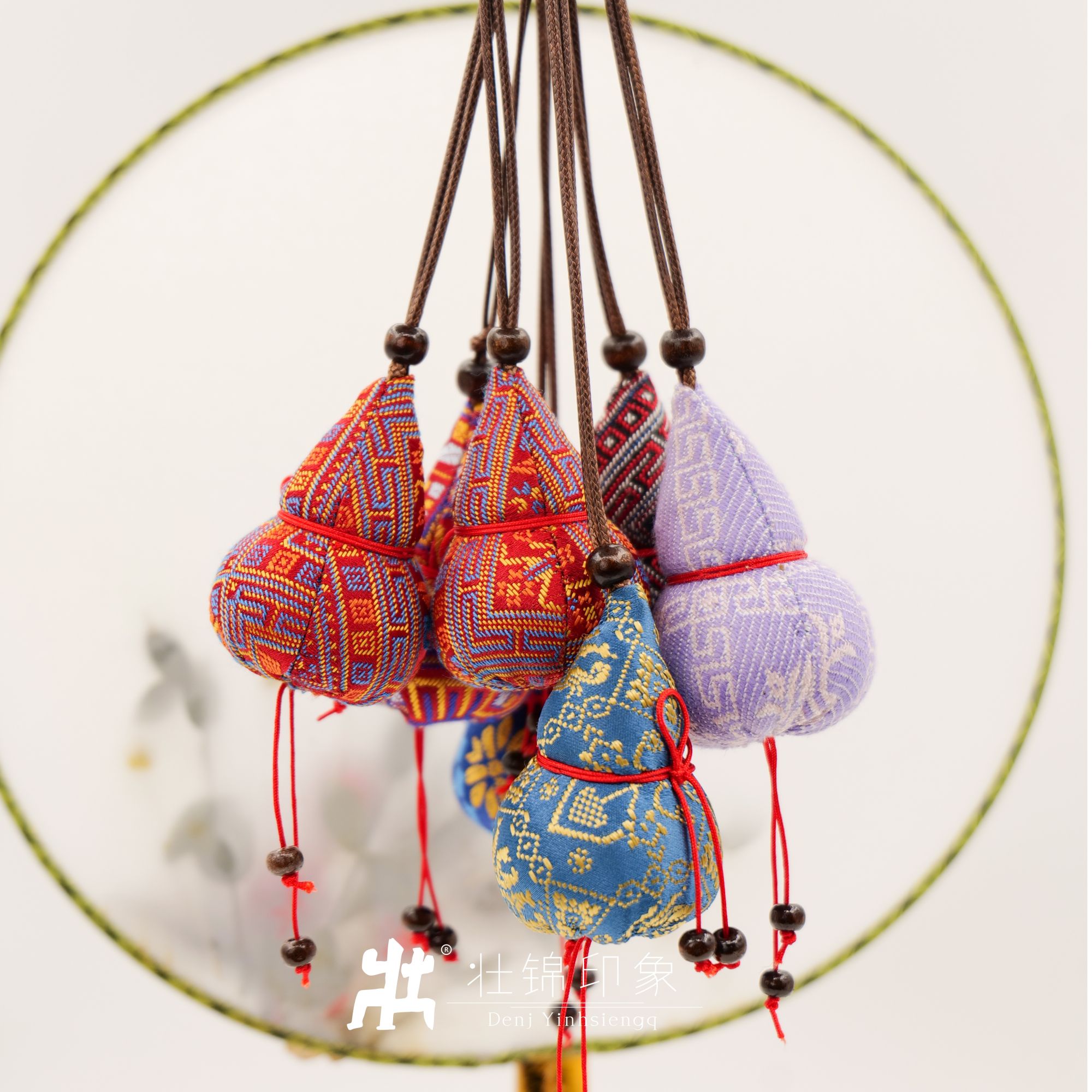 壮锦葫芦挂件艾叶艾草手工香囊