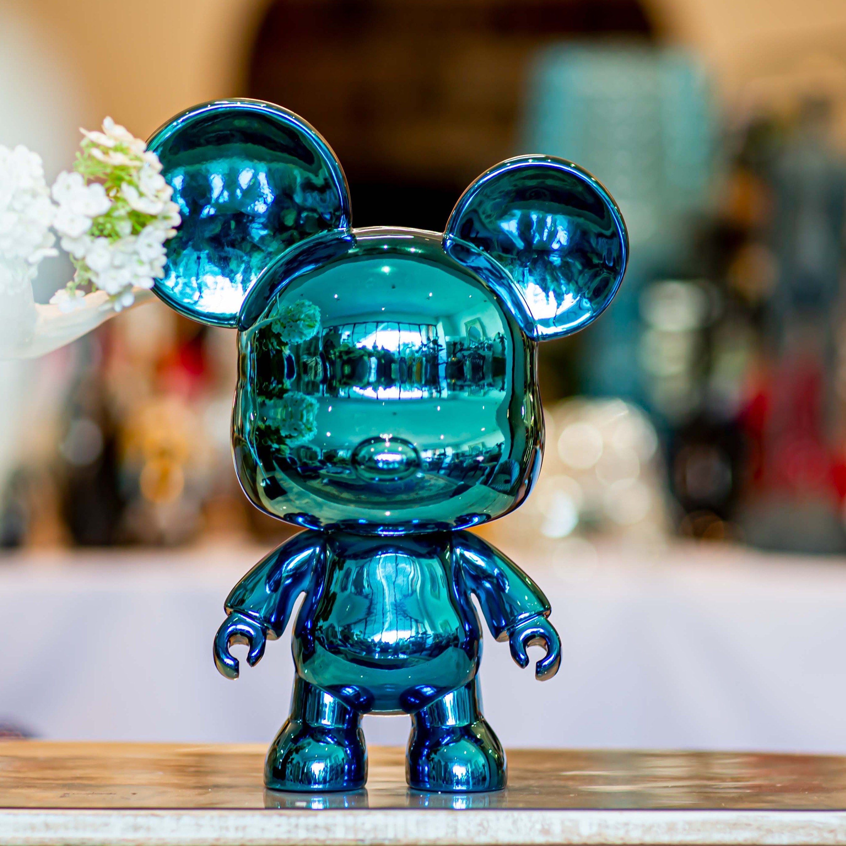 【本尼家】CW02现代简约蓝色熊动物桌面摆件客厅儿童房玄关装饰品 