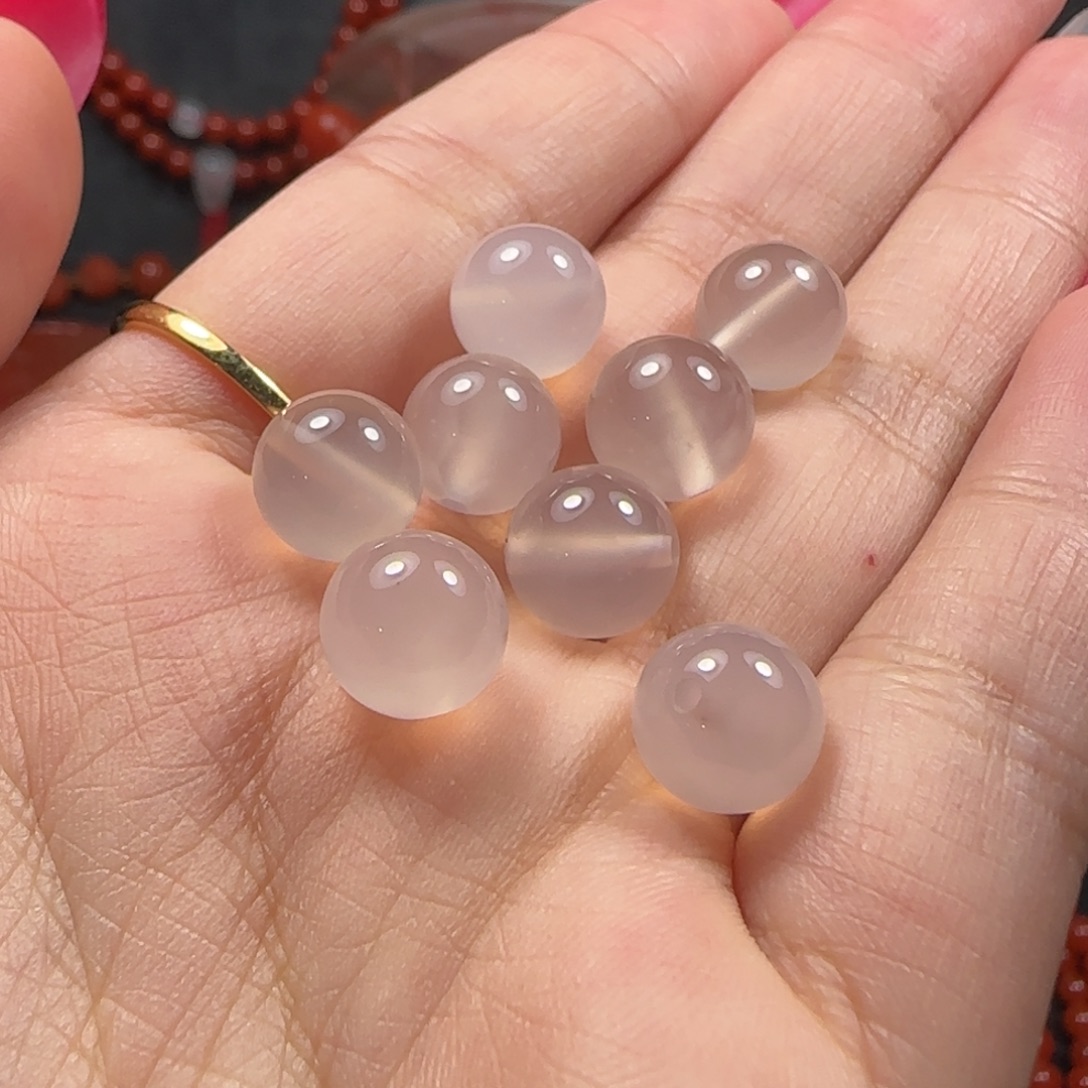 玛瑙/玉髓未镶嵌8颗荔枝冻9mm+