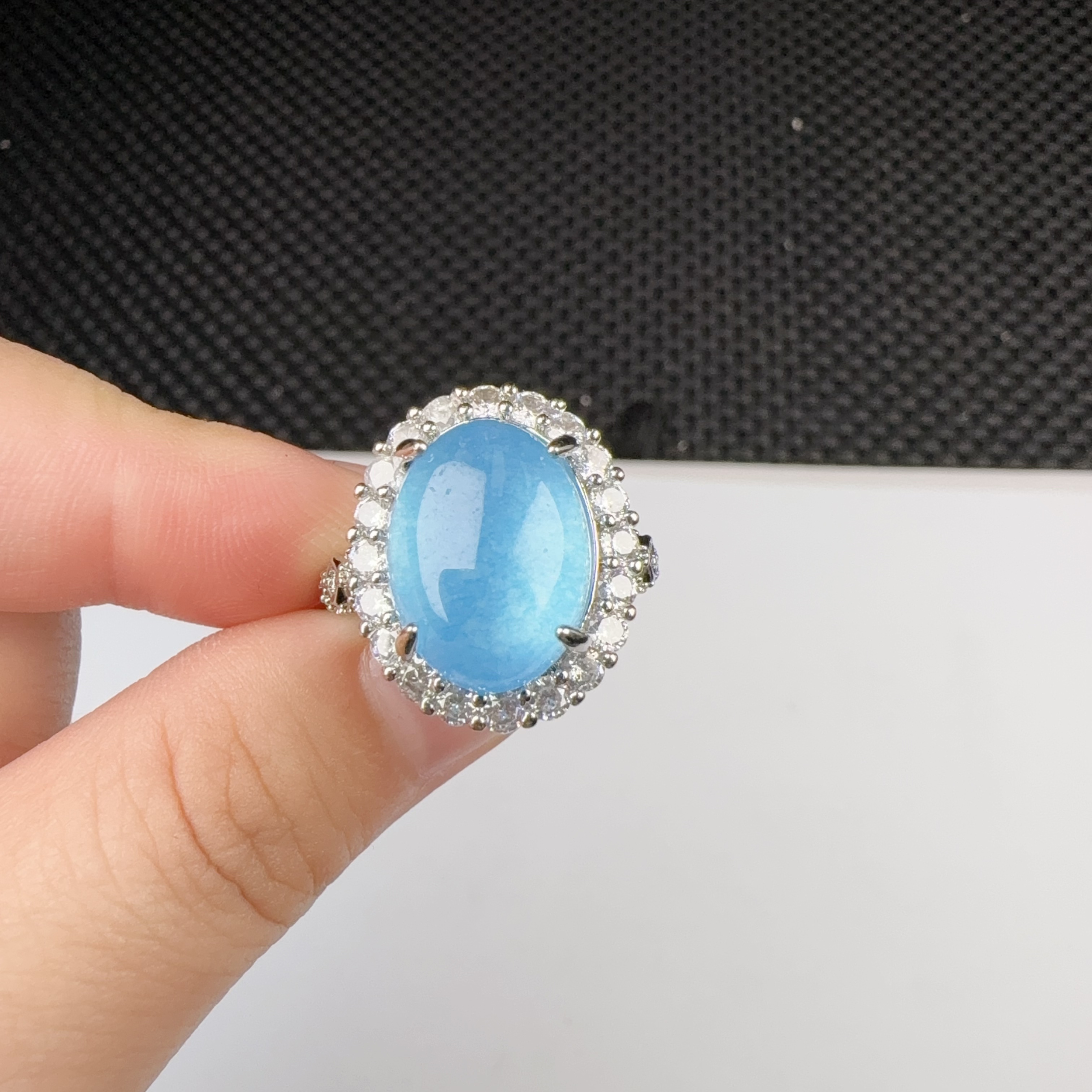 z312蓝冰戒指精美好看气质