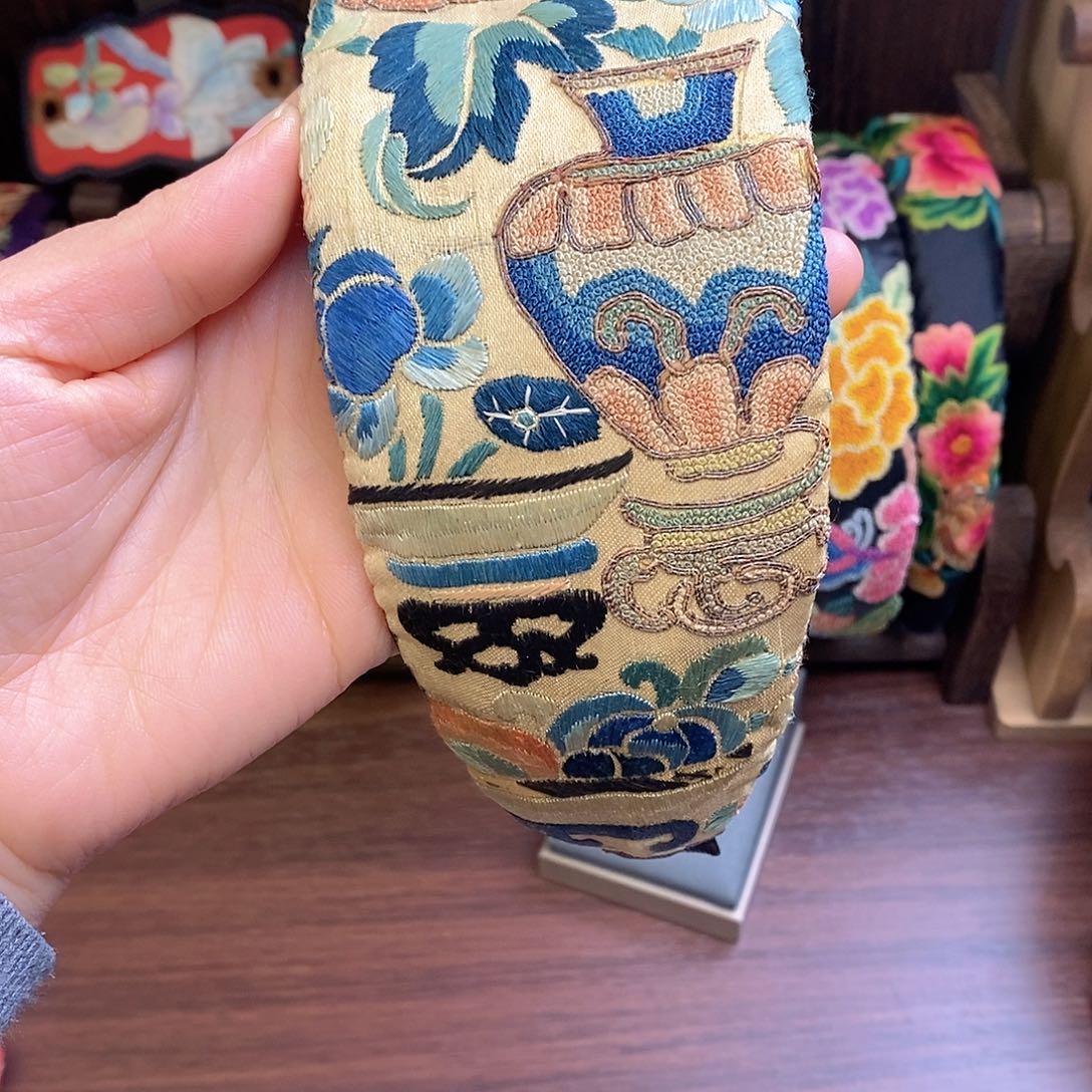 织绣老绣手工刺绣发箍