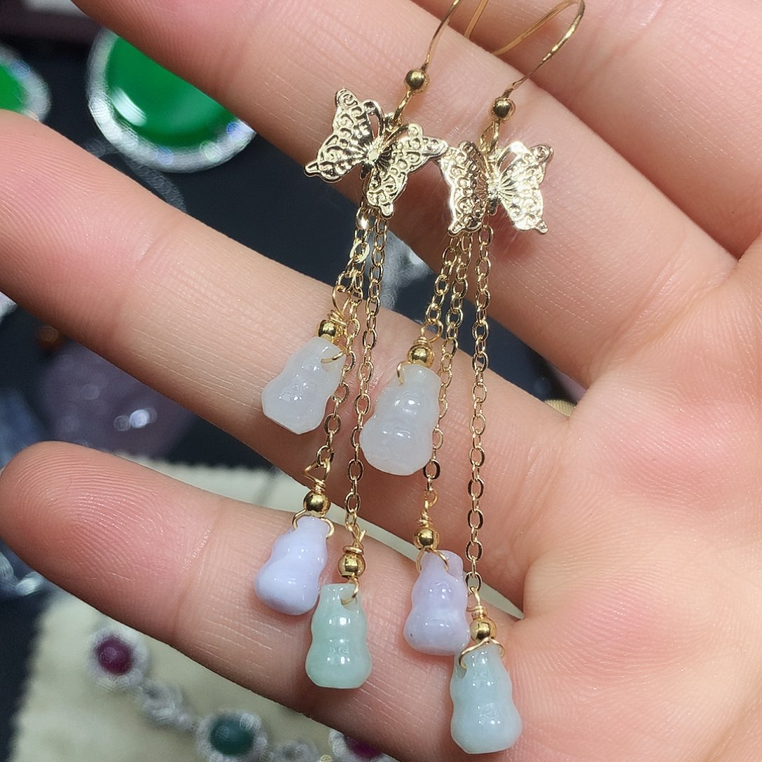 铜合金葫芦蝴蝶耳钩