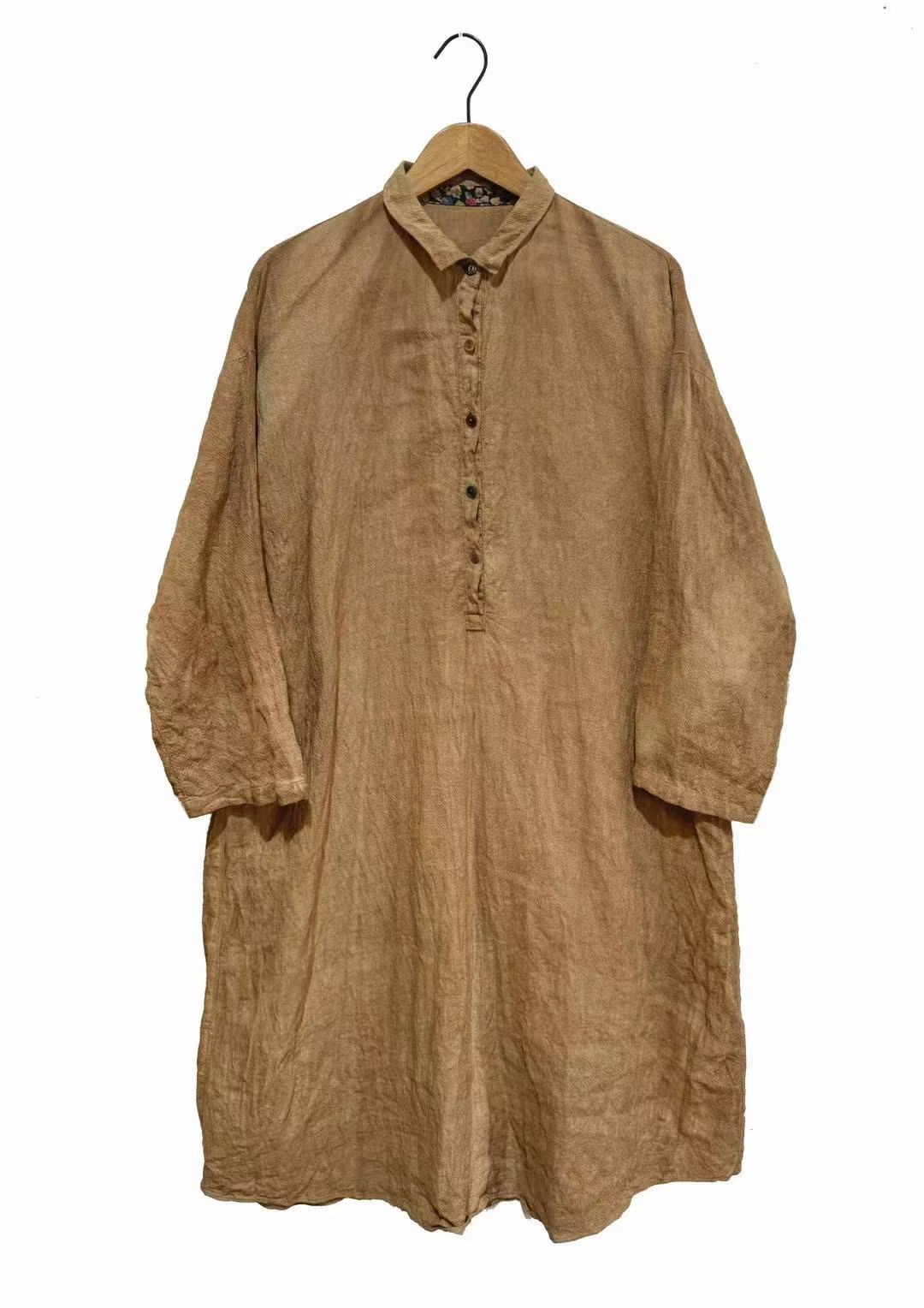 妆點家  左岸迷香  亚麻  柞 蚕 丝  连衣裙 Z25SS 5021