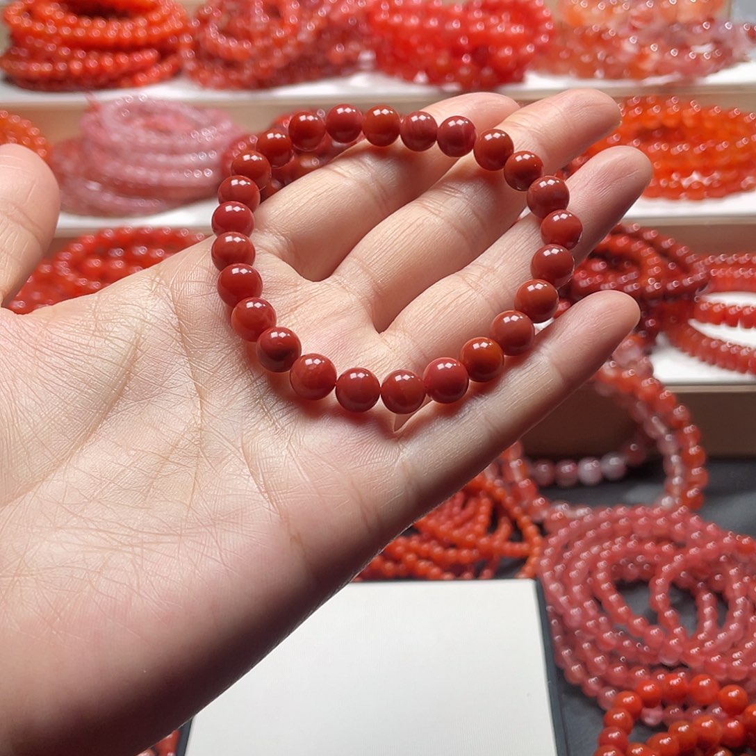 南红玛瑙未镶嵌手链