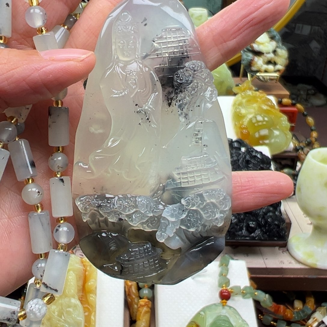 岫玉未镶嵌挂件挂件