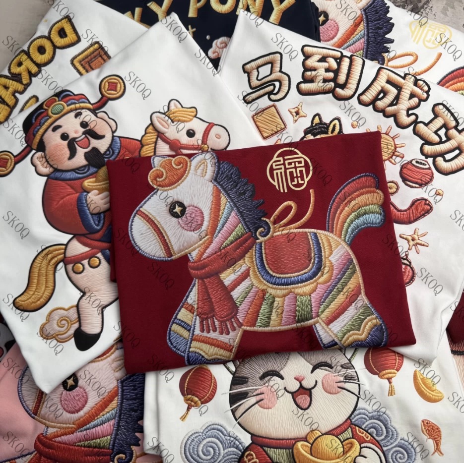 JINCAI网红港风圆领短袖Oversize风T恤长款休闲印花ins时尚百搭