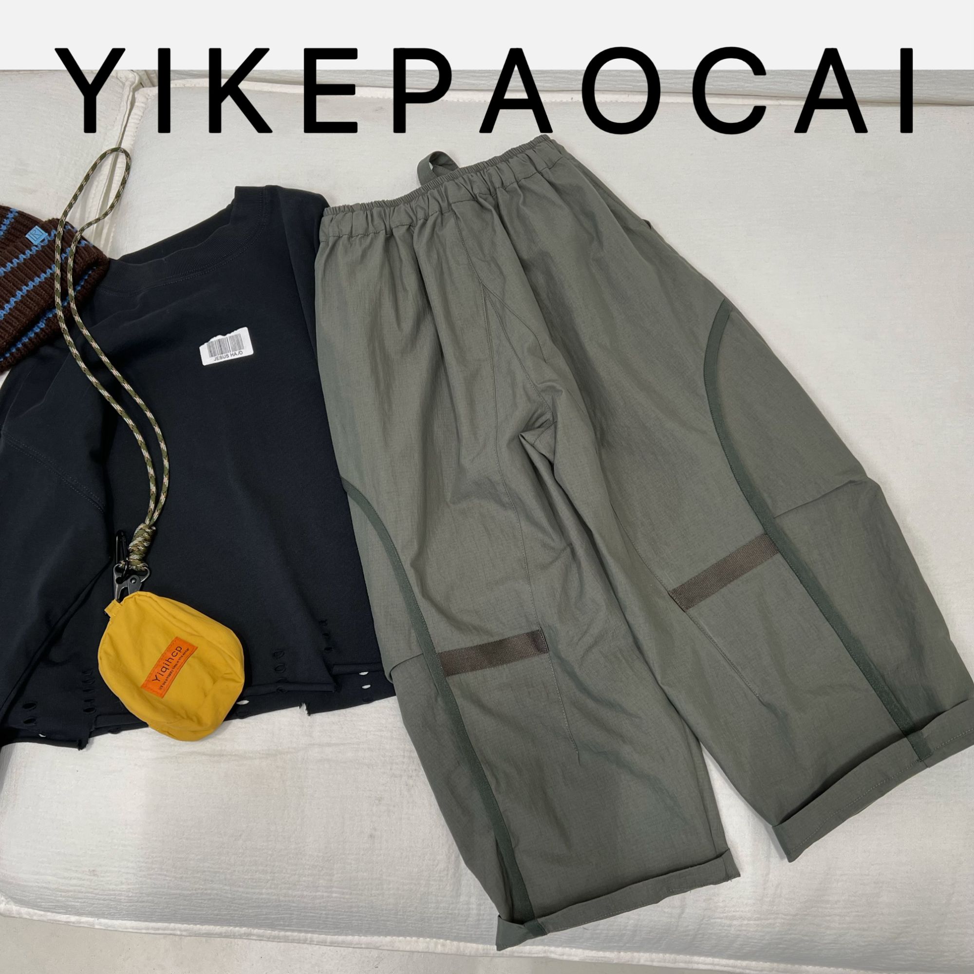 一颗泡菜「童装」9869《夏》六叔风！暗格纹日系休闲裤