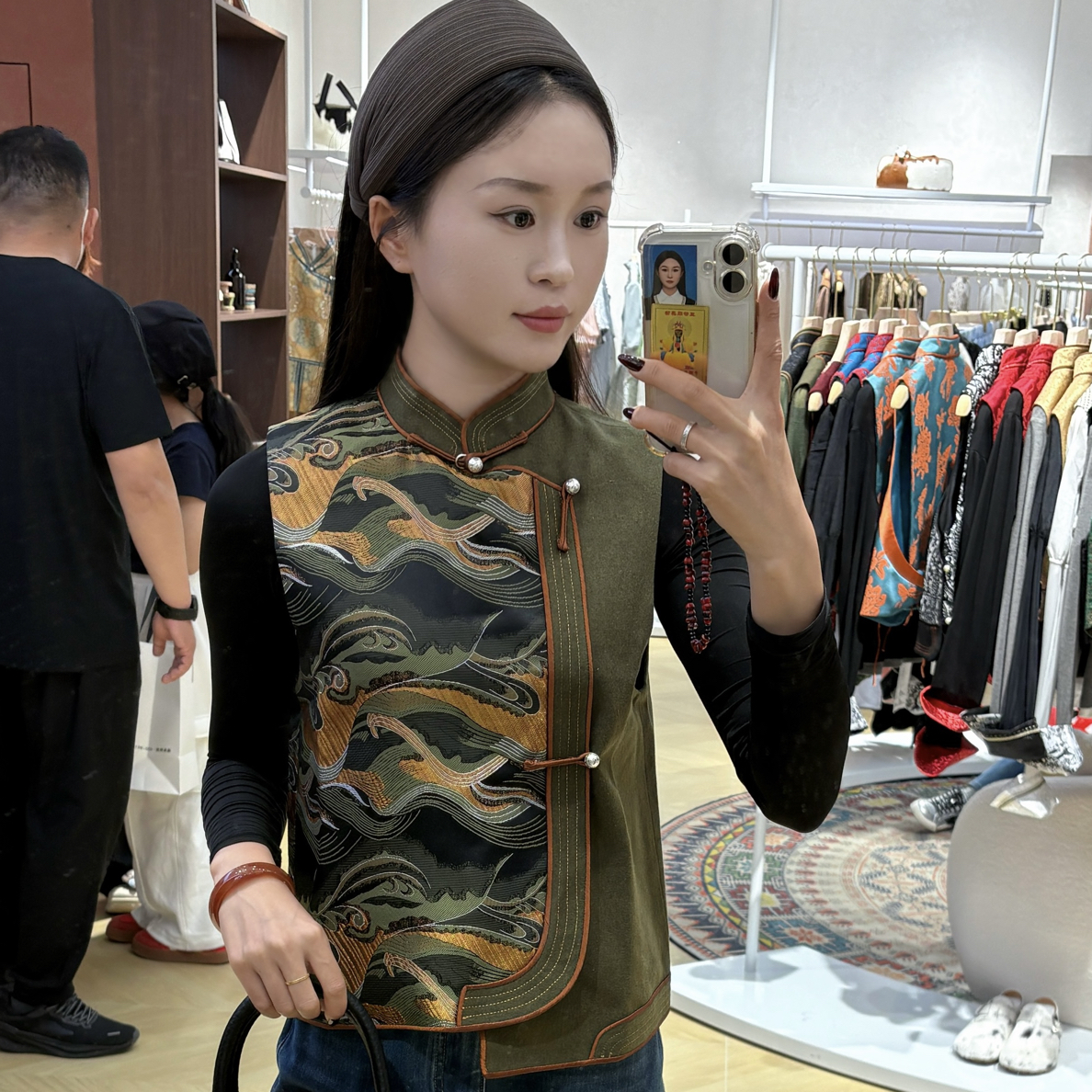 陶萨M007毛呢拼接马甲