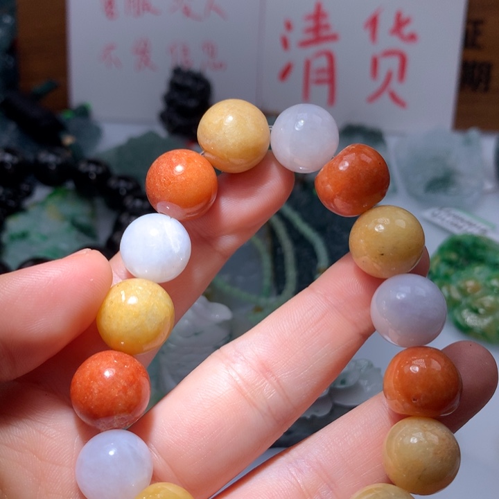 翡翠颈饰未镶嵌保真天然A货翡翠